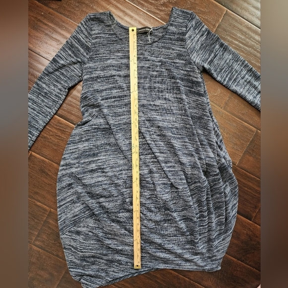 Miracle Berry Long Sleeve Sweater Dress Blue Heather Terry Long Sleeve Large - Picture 4 of 8